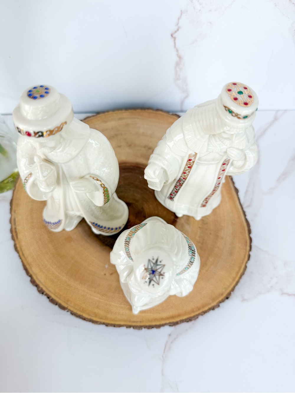 Vintage Lenox Bejeweled Porcelain Three Kings Wisemen - Complete set of 3 - Picture 7 of 9